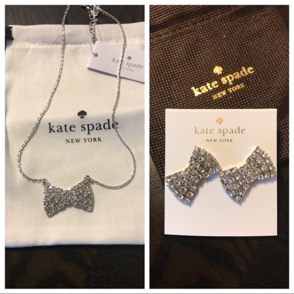 kate spade Jewelry - NWT Kate Spade Bow Necklace and Earrings Set